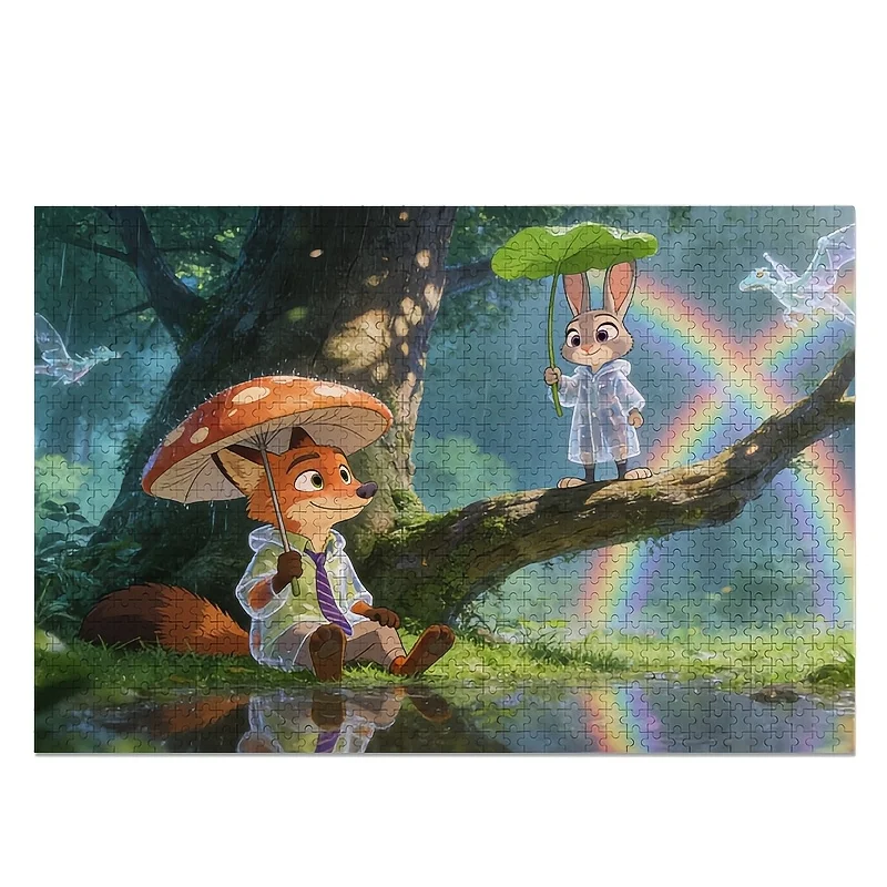 จิ๊กซอว์ภาพพิมพ์ลายดิสนีย์ ซูโทเปีย จูดี้ และ นิค ไวลด์ 1,000 ชิ้น - เกมในเมือง เหมาะสำหรับผู้ใหญ่ และ กิจกรรมสร้างความสัมพันธ์ในครอบครัว, ฤดูใบไม้ผลิ S