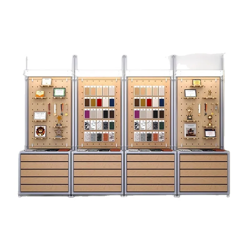 

Aluminum profile, birch, display stand, simple, modern