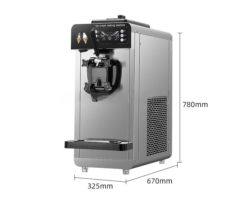 For 6L Commercial Stainless Steel small Desktop Soft Ice Cream Machine