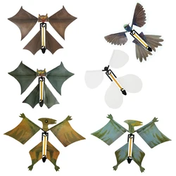 10pcs/set Magic Bat Hummingbirds Dinosaur White Butterfly Flying Toy Rubber Band Powered Wind Up Toy Fly Butterfly Magic Props