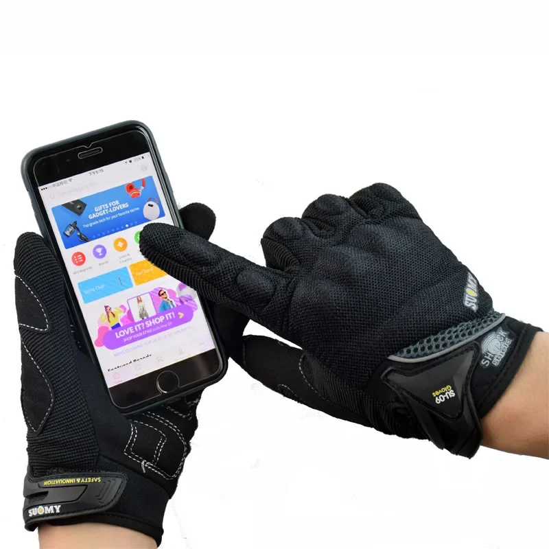 

SUOMY Black Offroad Motorcycle Riding Gloves Touchscreen Full Finger Racing Climbing Cycling Sport Windproof Motocross Glove Men