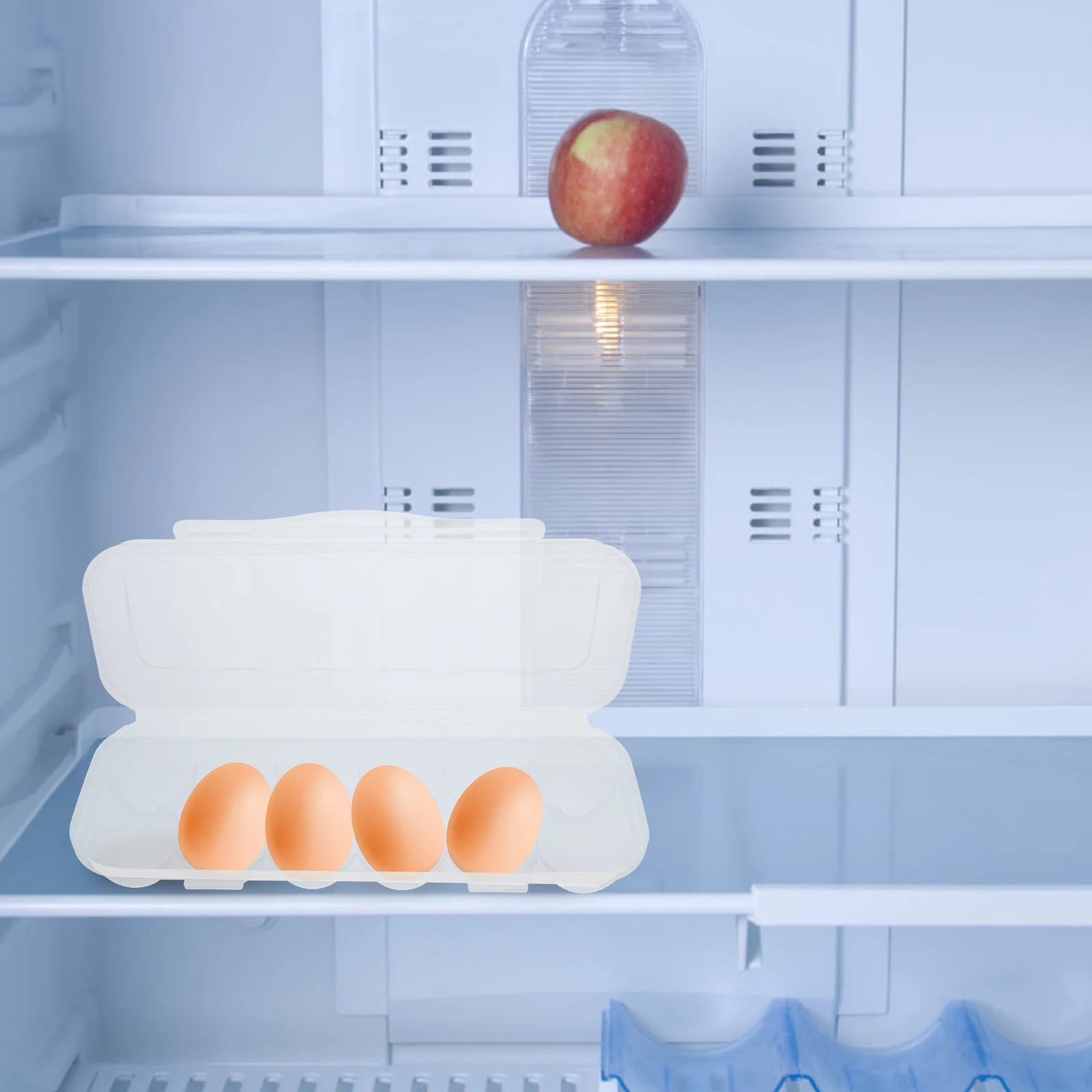 

2Pcs Egg Box 12 Count Plastic Reusable Fridge Organizer Shock Resistant Stackable Egg Holder for Refrigerator Storage Container
