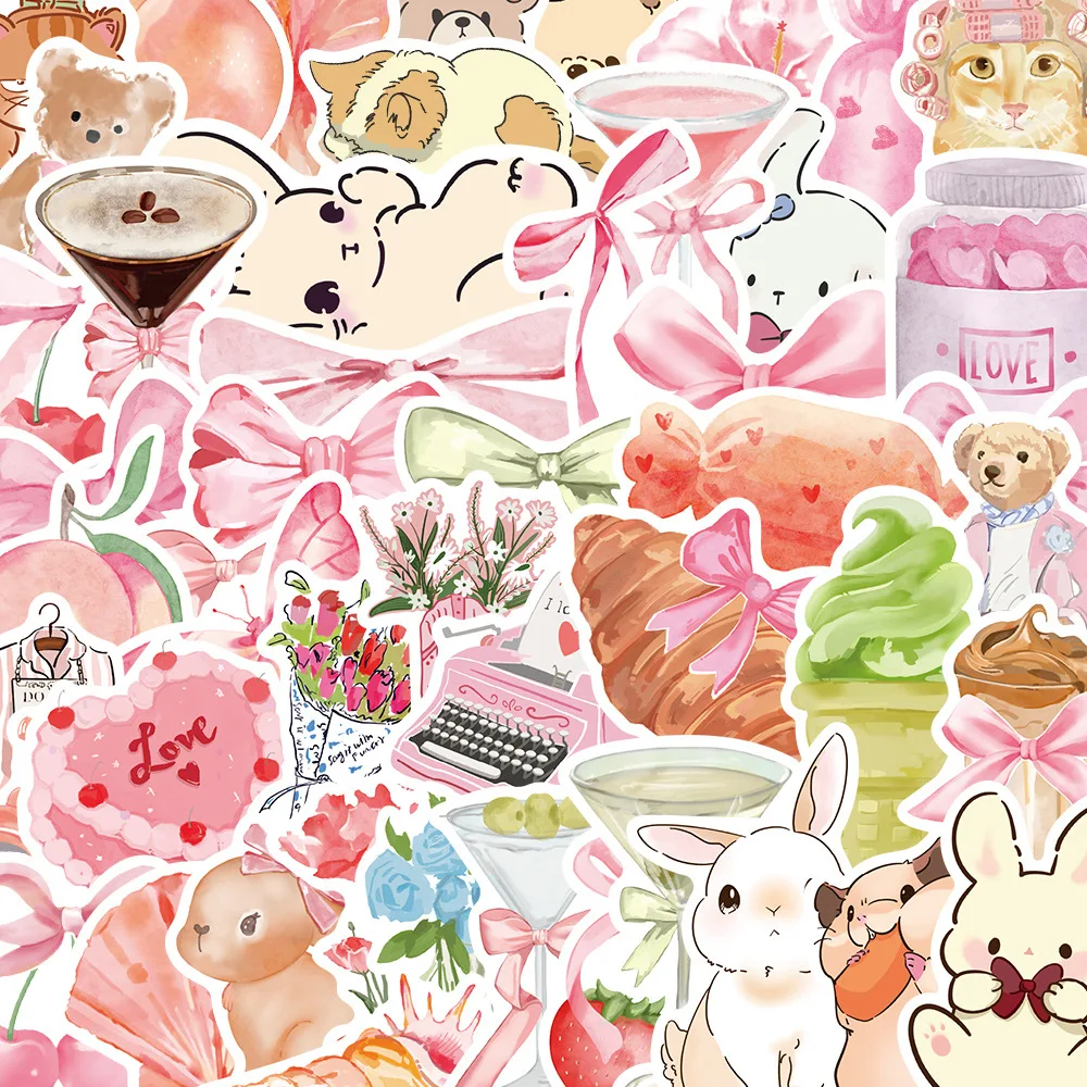 10/30/50PCS Cute Pink cartoon Graffiti stickers For Suitcase Skateboard Laptop Luggage Phone Styling Pegatina