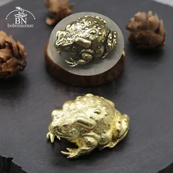 Vintage Copper Animal Toad Statue Heavy Brass Miniature Figurines Office Desk Ornament Home Decoraion Accessories Lucky Tea Pets