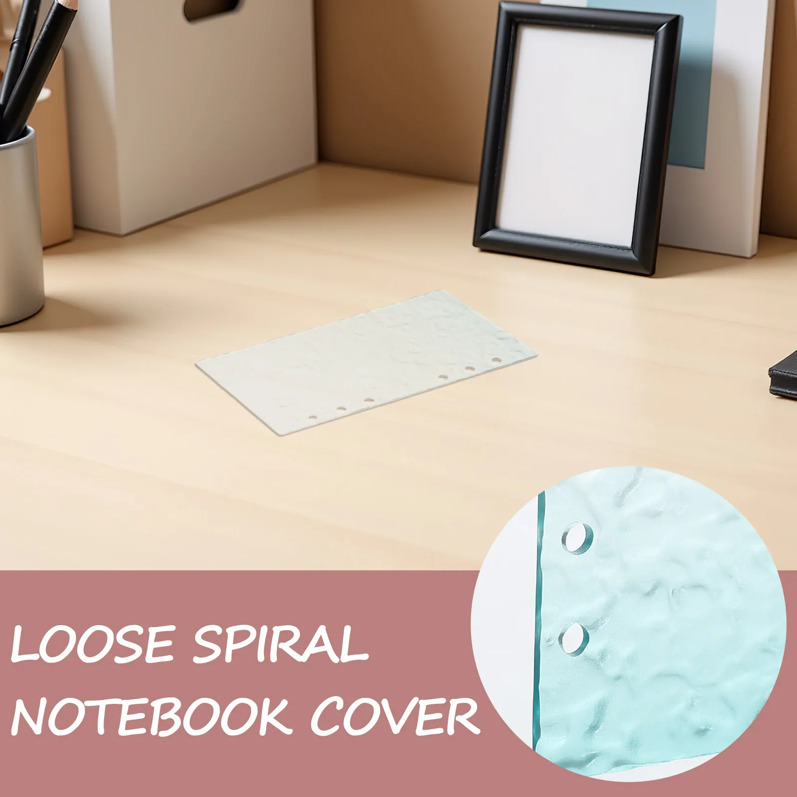 A6 Refillable Acrylic Planner Binder Cover 6-Ring Notebook Shell for Budget Organizer Transparent Loose Leaf Journal Binder
