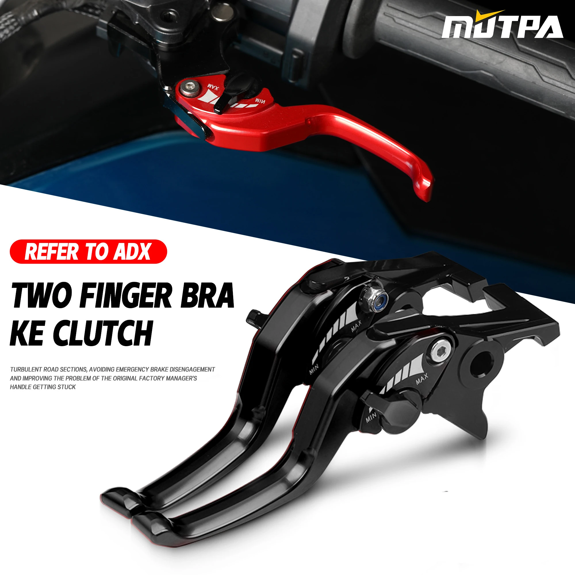 For SYM ADX 125 150 ADX150 2022-2026 Short Brake Lever Motorcycle ADX125 CNC Aluminium Adjustable 2Finger Short Brake Lever Set