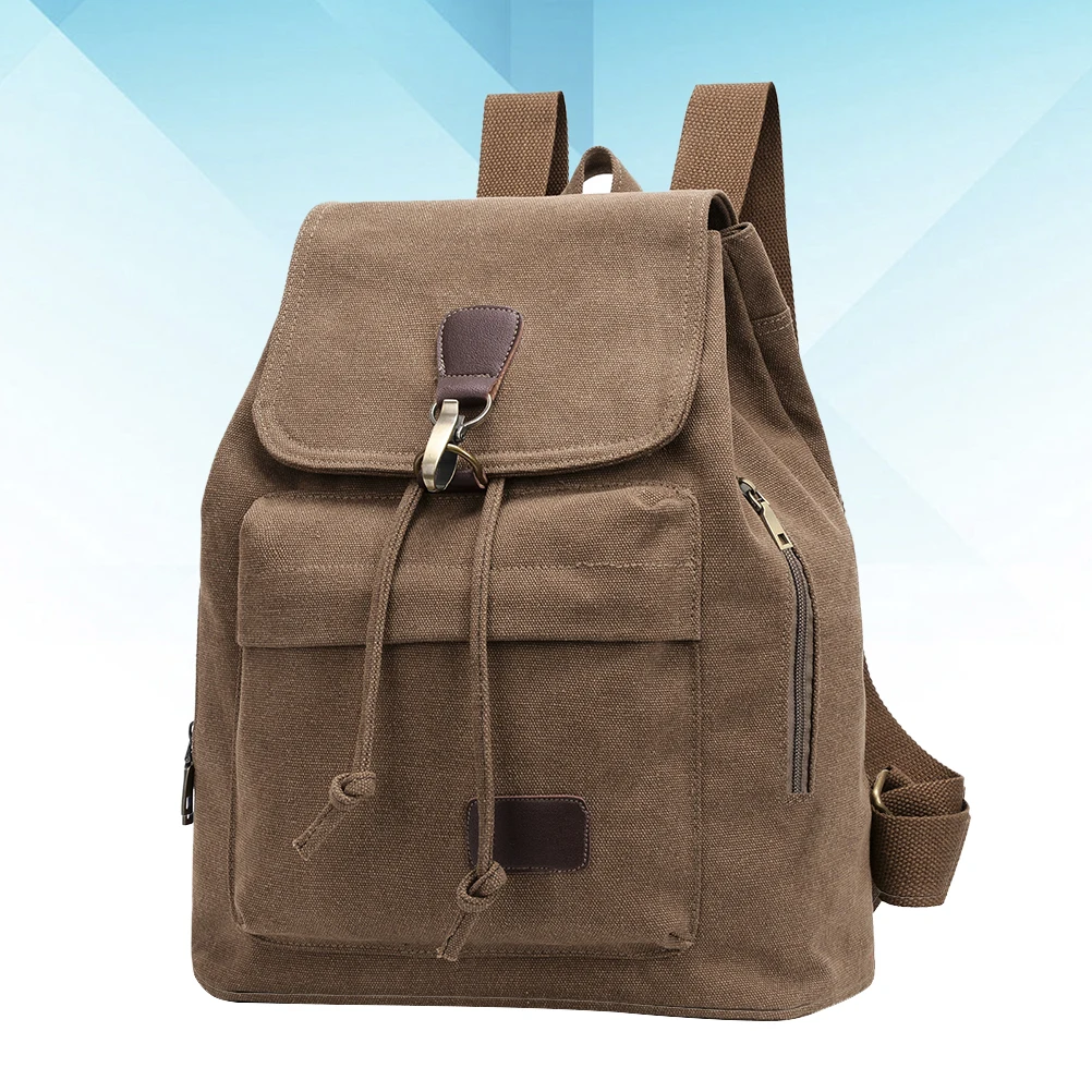 

Vintage Canvas Backpack for Women Large Capacity Travel Bag Adjustable Shoulder Strap Multi-Functional Schoolbag for A4