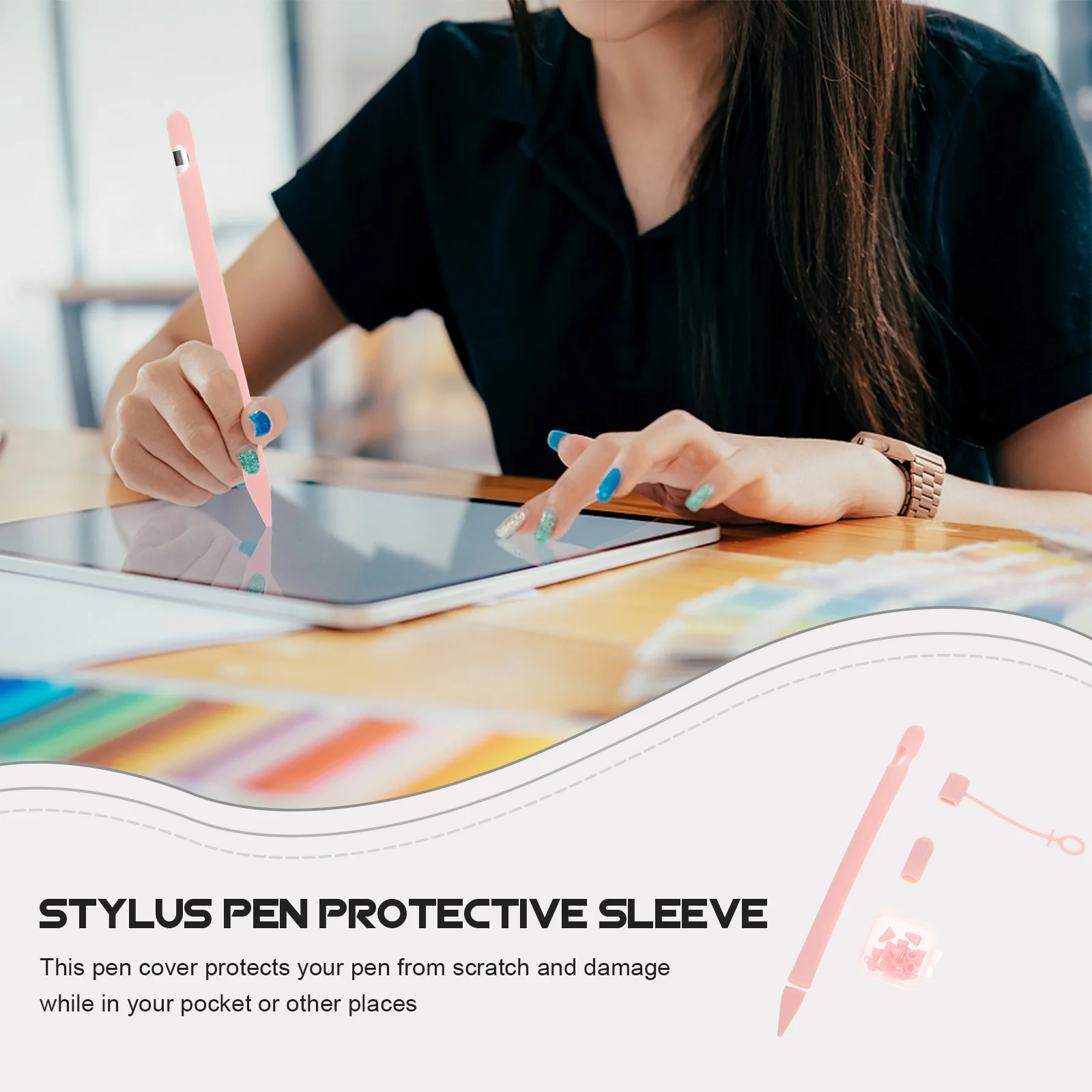 قلم رصاص 1 غطاء حماية من السيليكون لهاتف قلم ستايلس غطاء متين غير قابل للانزلاق ملحق للكمبيوتر اللوحي #1