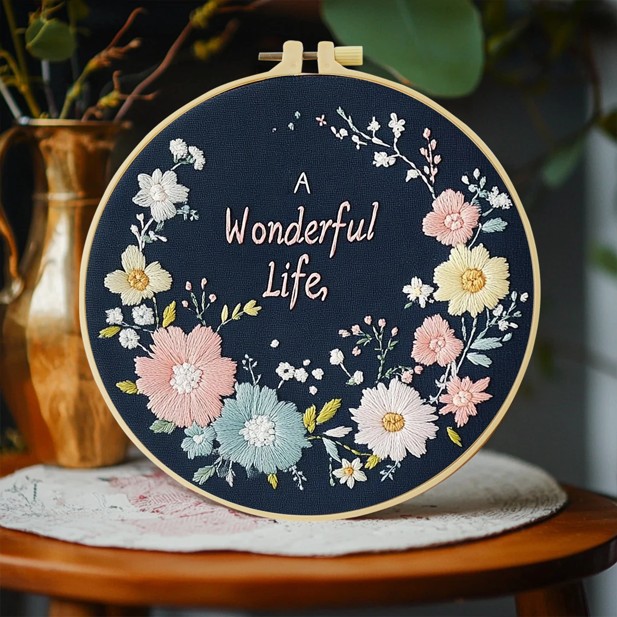 Красивые цветы, цельный набор для вышивания, 20x20 см |   Материалы для самостоятельного изготовления для начинающих взрослых включают ткань для вышивания/разтяжку/игольную нитку