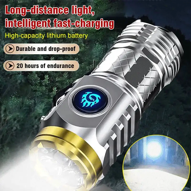 Portable Mini 3LED Super Bright Torch Light USB Rechargeable Outdoor Camping Emergency Waterproof Long-range Flashlight