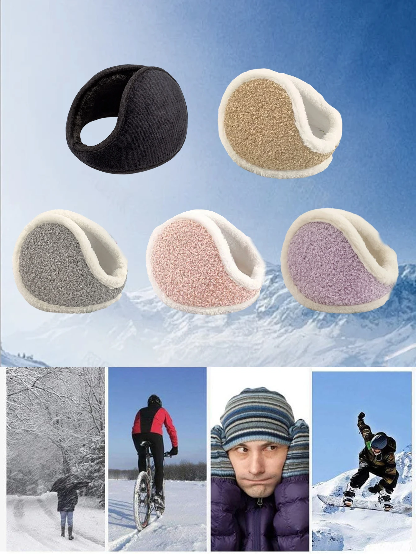 1 Buah Penutup Telinga Musim Dingin Desain Tebal dan Besar Bergaya Korea untuk Pria Wanita Pelindung Telinga Aksesori Musim Dingin yang Hangat untuk Wanita