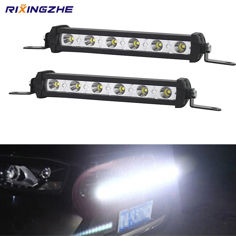 

2XLED light strips SUV Pica ATV Marine Work Light Fog Light 8.8inch 15inch 6LED 12LED Yellow Light White Universal 12V