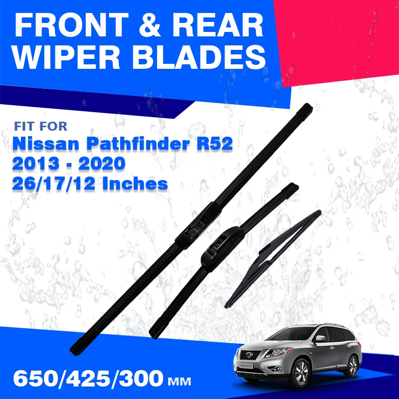 For Nissan Pathfinder R52 2013 - 2020 Car Front Rear Windshield Wiper Blade Windscreen Window 26