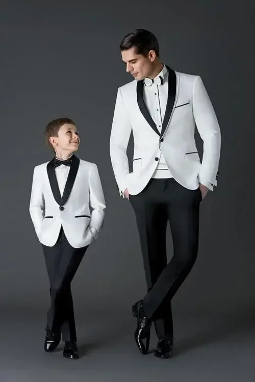 

High Quality White Formal Wedding Suits for Men Groom Jacket Slim Fit Prom Tuxedo 2 Piece Elegant Causal Blazer Terno Masculino