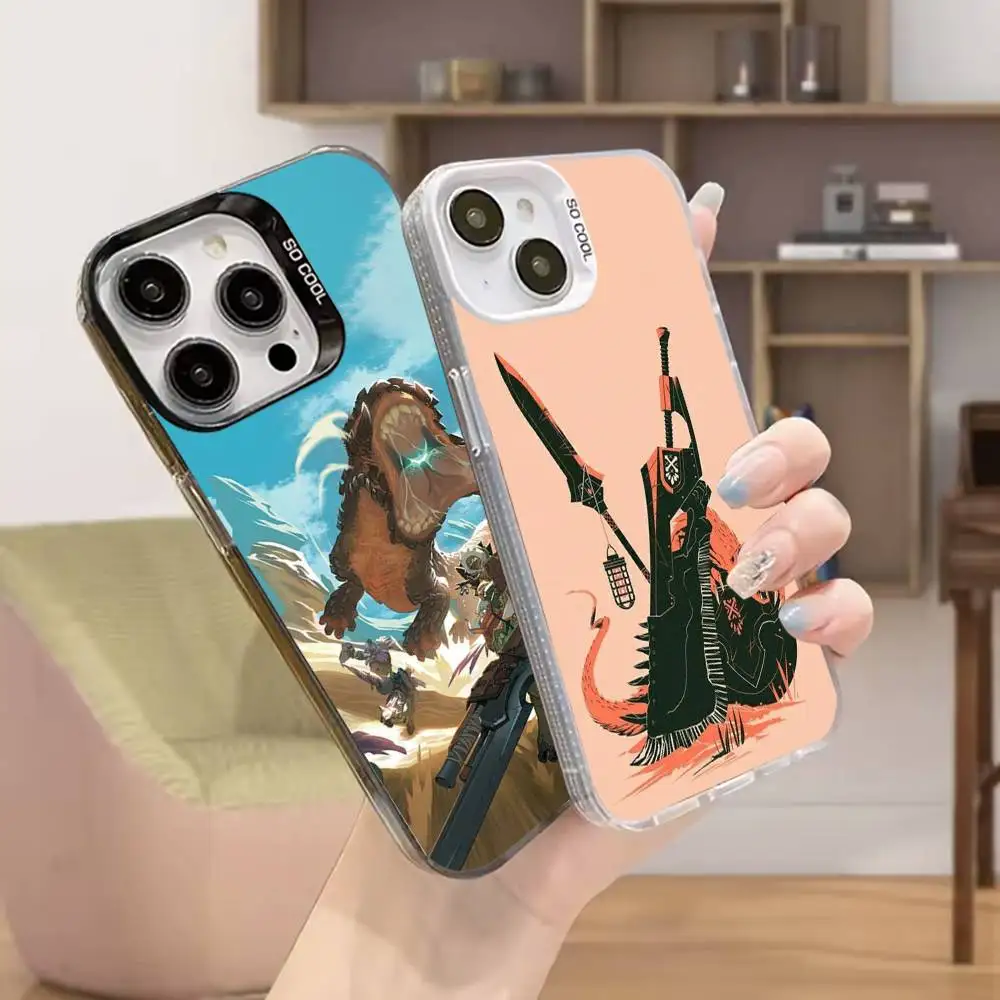 

M-Monster H-Hunter Wilds Phone Case For iPhone 17,16,15,14,13,12,11,Mini,Pro,MAX,plus,Black Matte Shockproof Cover
