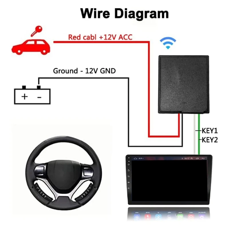 

2 Din DVD Controller Steering Wheel Button Replacement Wireless Steering DVD Button Repair Part Auto Accessory