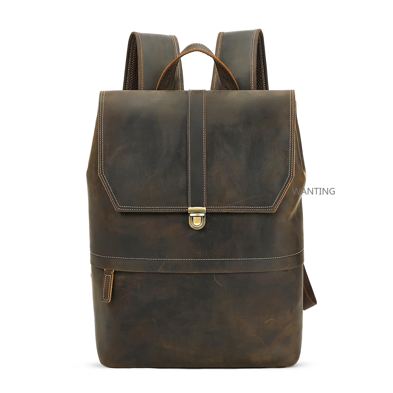 

Retro Leather Men's Backpack Crazy Horse Leather Mountaineering Travel Large Capacity Computer Backpack Stylish Simple Versatile