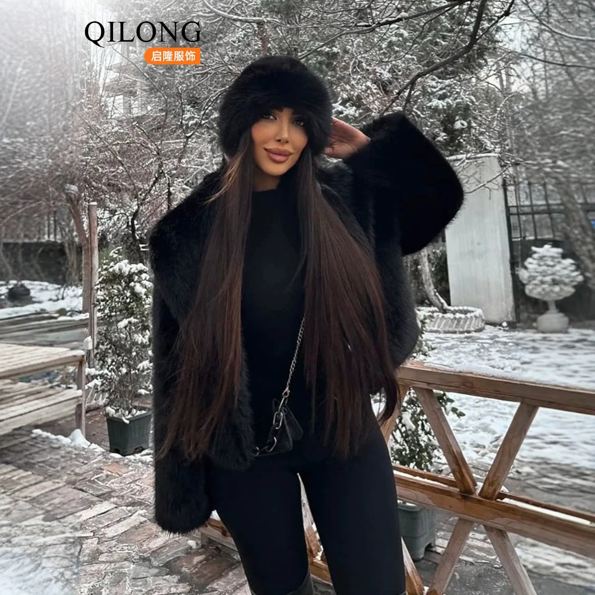 New Street Fashion Shawl Collar Fox Fur Coat Women Autumn Winter Cool Girls Black Short Faux Fur Jacket Vintage Chic Overcoat