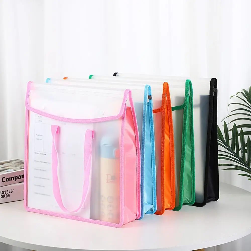 Transparent Storage Bags Portable Zipper Large Capacity Art Bag Waterproof Durable Reticule Student