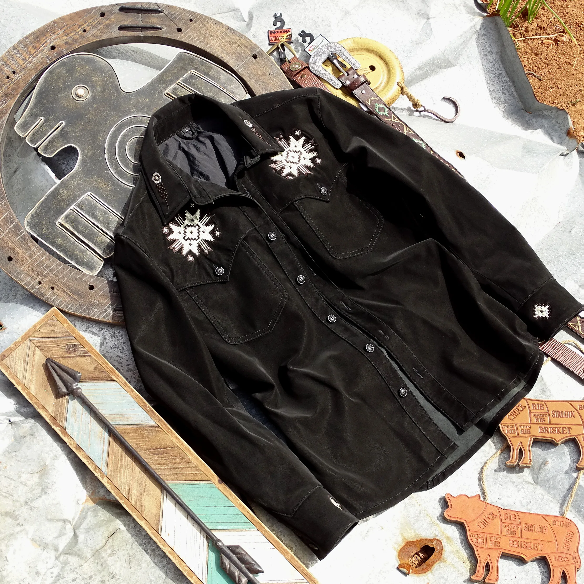 

Легкий эластичный бархатный кожух из овчины с вышивкой Navajo, американский вестерн, молодежный повседневный весенний кожаный топ из модной кожи