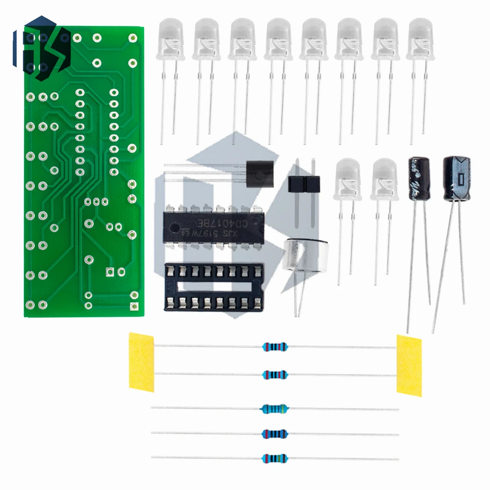 1~5PCS CD4017 Lantern Control: Voice-Activated LED Water Light Kit - Educational DIY Electronic Module for Learning