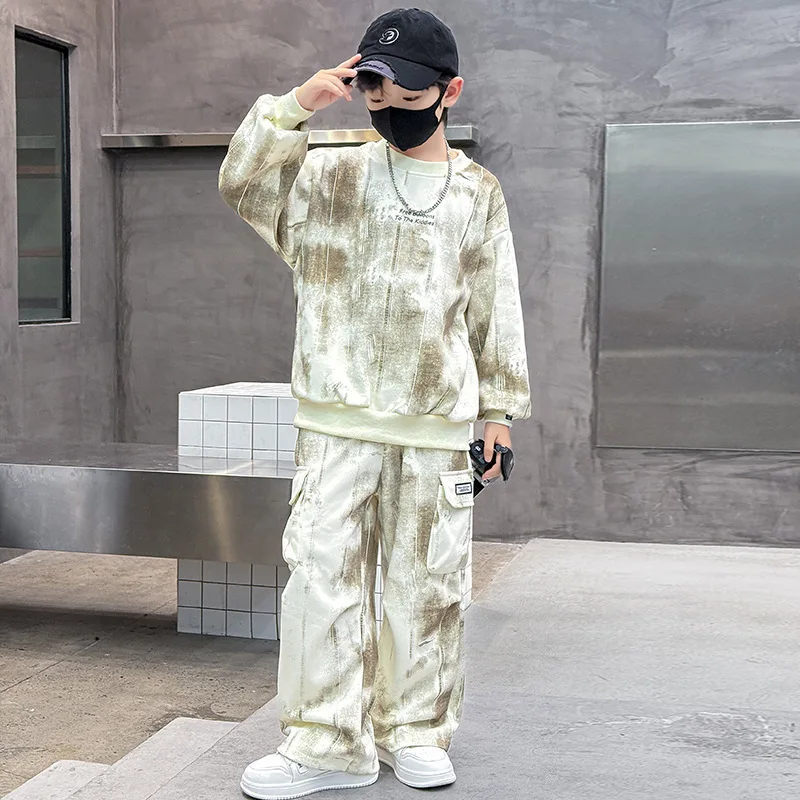 

Kids Set Autumn Children Clothes Suit Sweater Sports Letter Pants Boy Striped Pullover Outfit Baby Sweatshirt Tracksuit 2pcs