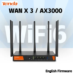 Tenda W30E Wireless WiFi6 Enterprise Mesh Router 4*LAN Gigabit 3000Mbps 2.4GHz 5.8GHz USB 5G Access Point Dual Bank 1.7GHz 256MB