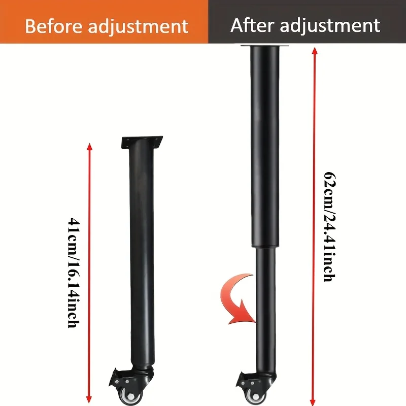 

41-62cm 2pcs Adjustable table legs with locking casters suitable for tables sofas dressing tables and adjustable height
