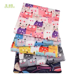 Chainho-Tecido Impermeável para Impressão Digital, Material de Costura e Quilting DIY, Série Gatos e Peixes, Mala, Bolsa e Toalha 12 principais vendas tecido estampa gato - №3