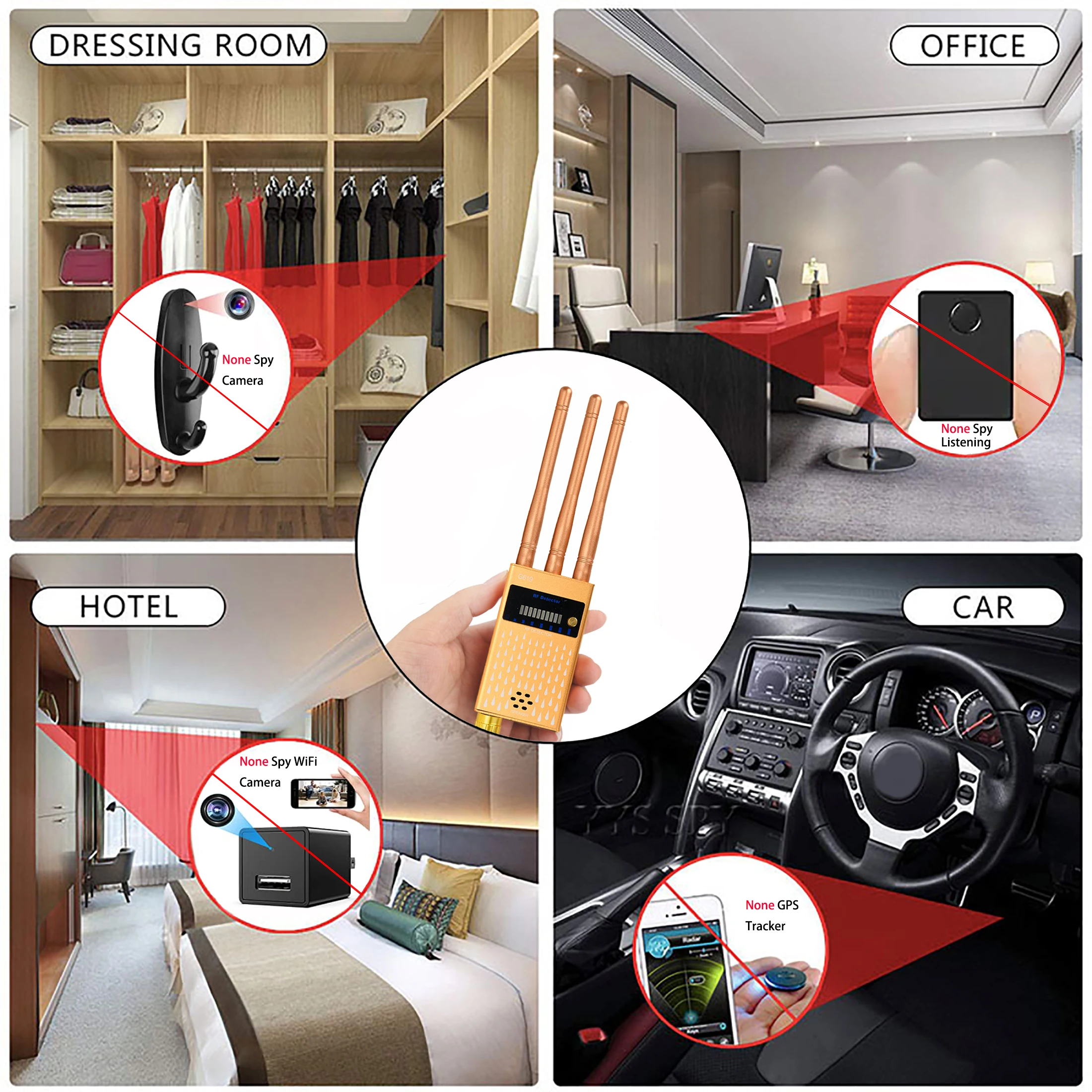 Professional RF Signal Hidden Camera Detector GSM wifi bluetooth Bug GPS Tracker Finder Radio Scanner Anti Candid Camera hunter