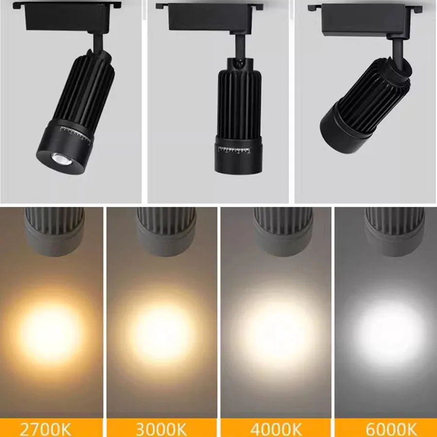 10W 15W 20W Zoomable LED Track Lighting  Track Light  15°-60° Adjustable Focus LED Ceiling Spotlight for Kitchen Decor