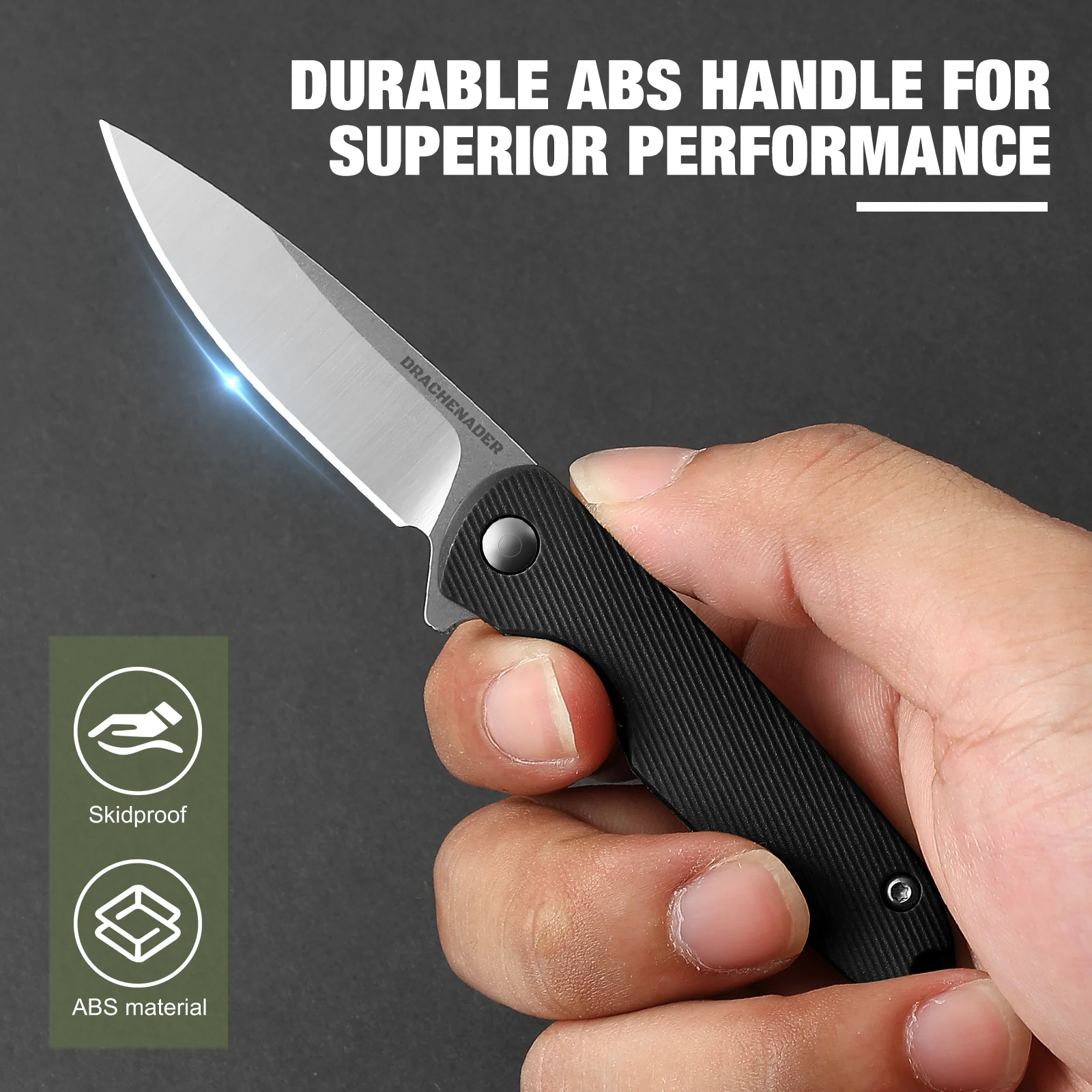 Small Folding Knife Mini Pocket Knife EDC Portable Key Knives Black Handle ABS Non-Slip Outdoor Pocketknives For Men Women