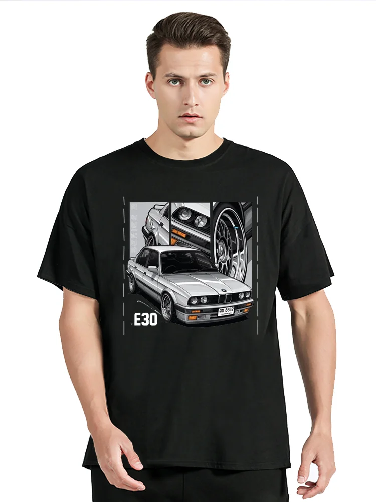 Retro Germany EUDM - E34 M5 T-Shirt Unisex Tops Old Legend E30 M3 Classic Car t shirt Cotton Fitness tees Oversized T-shirt