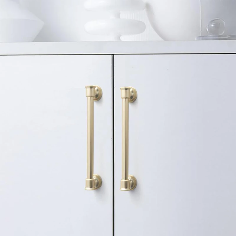 Semplice porta dell\'armadio in rame spazzolato oro, cassetto, armadio, strumento per guardaroba, accessori Hardware, maniglia, maniglia e maniglia