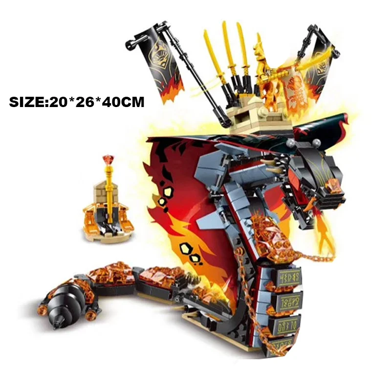 505PCS Fire Fang Spinjitzu Snake Building Blocks fit 70674 Bricks Classic Movie Model Toys For Kids Gifts