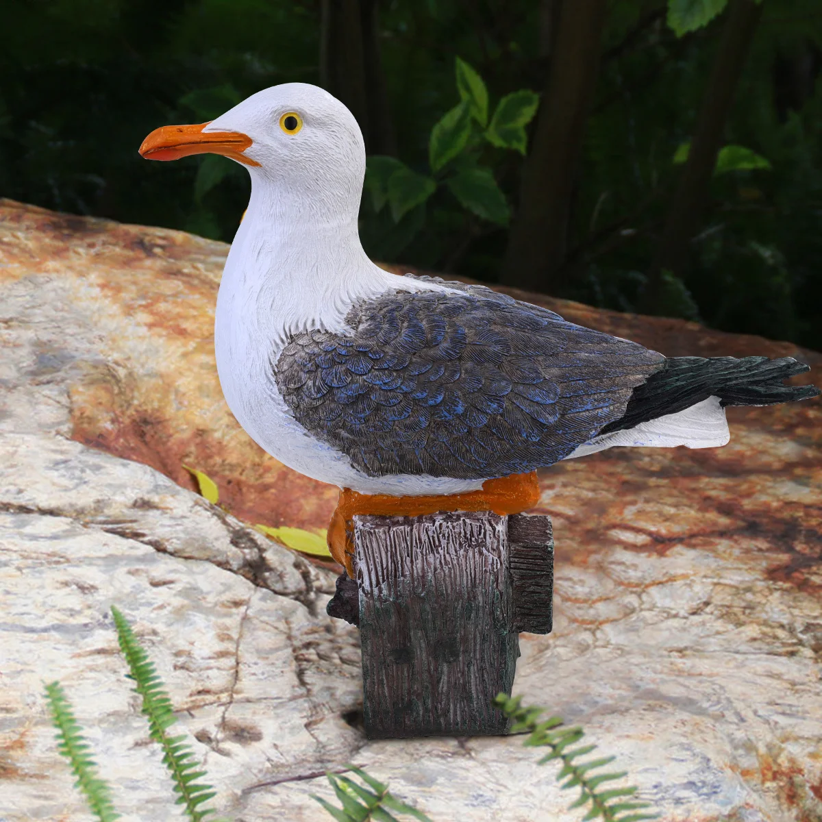 تمثال طائر النورس الزخرفي من الراتنج، تصميم عصري بسيط لتزيين الطاولة والسيارة والنباتات والأشجار، حرفة فنية على شكل طائر في وعاء باللونين الأبيض والرمادي