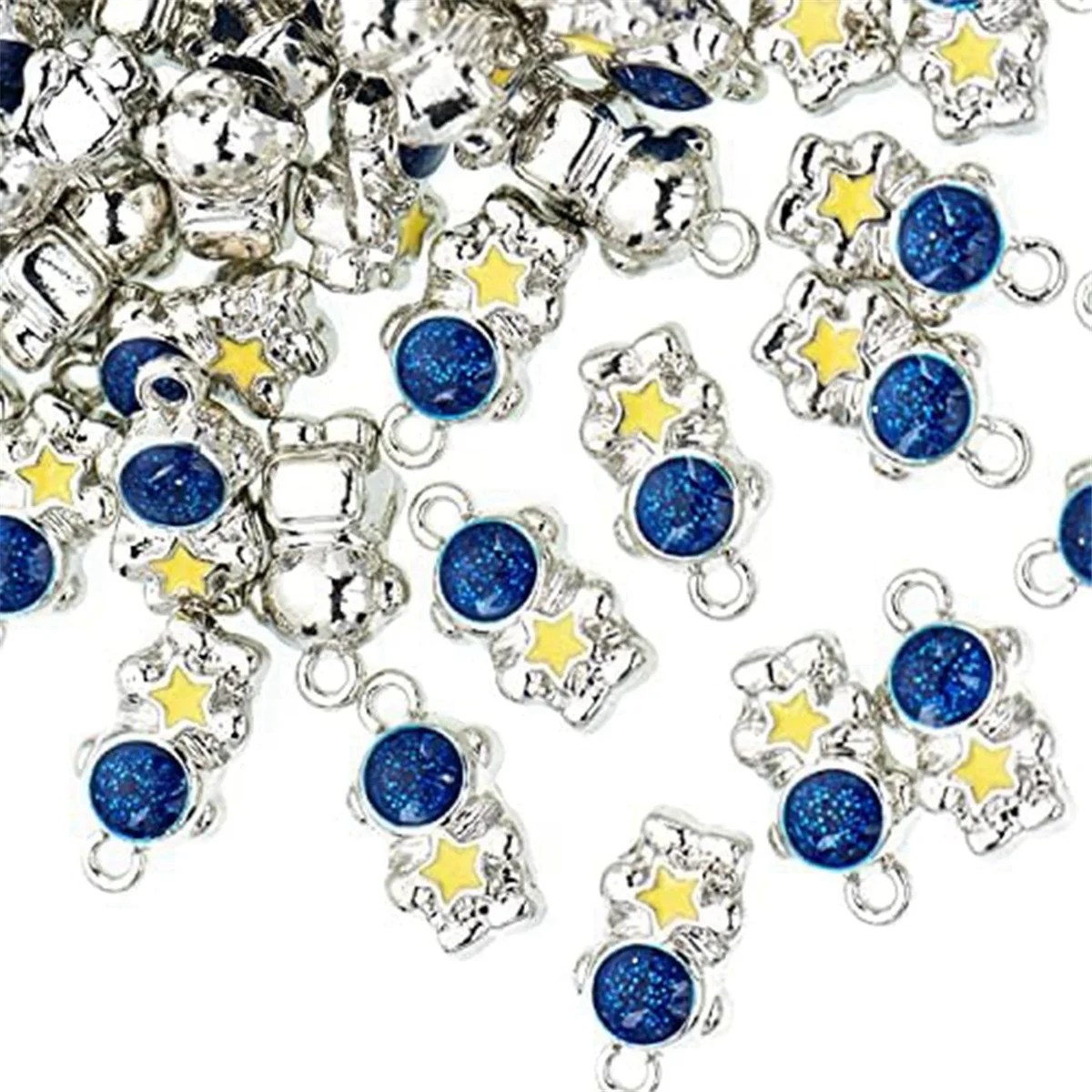 80PCS Astronauts Enamel Charms Gold Plated Colored Pendants Accessories for Necklace Bracelet Jewelry Making DIY Craftin