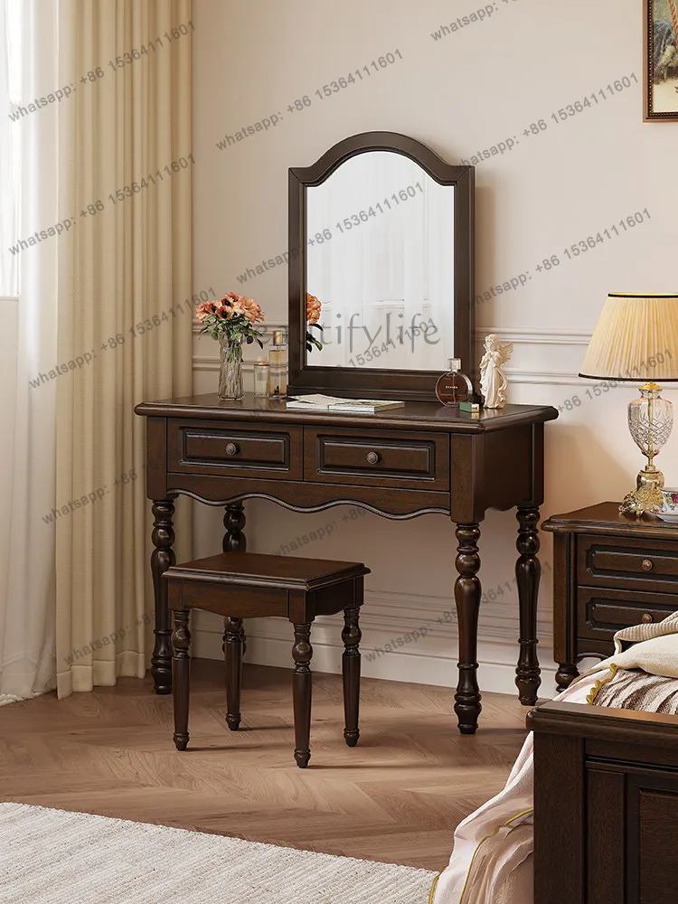 American dresser all solid wood small apartment retro country with mirror