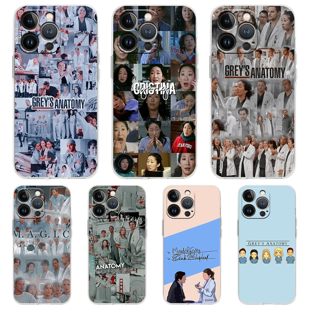 Greys Anatomy Soft Transparent Phone Case Cover for iPhone 16 15 14 13 12 11 Pro Max XR 8 7 Plus XS Max Shockproof Shell Fundas