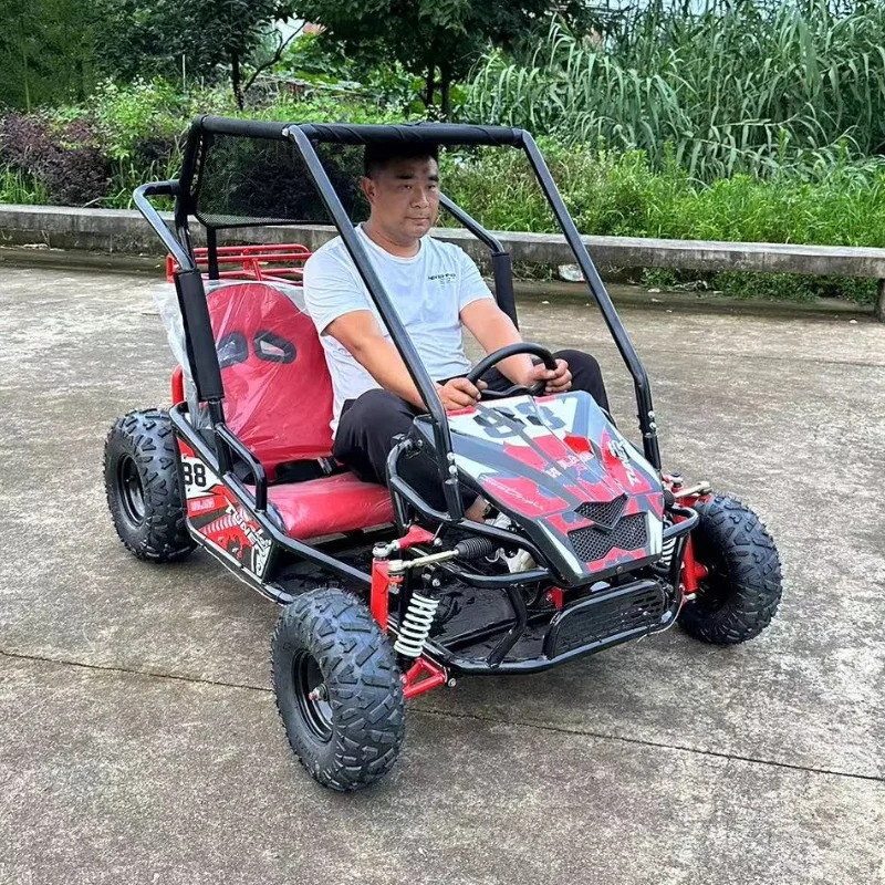 

Коммерческий двухместный диапазон 40 км, 48 В, 500 Вт, с гидравлическими дисковыми тормозами и двойной подвеской, внедорожный электрический картинг