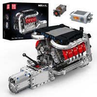Mould King 10203 1169Pcs Supercar V8 Engine Building Kit Model MOC Engeering Engine Kids STEM Build Blocks Toys for Adults Gifts