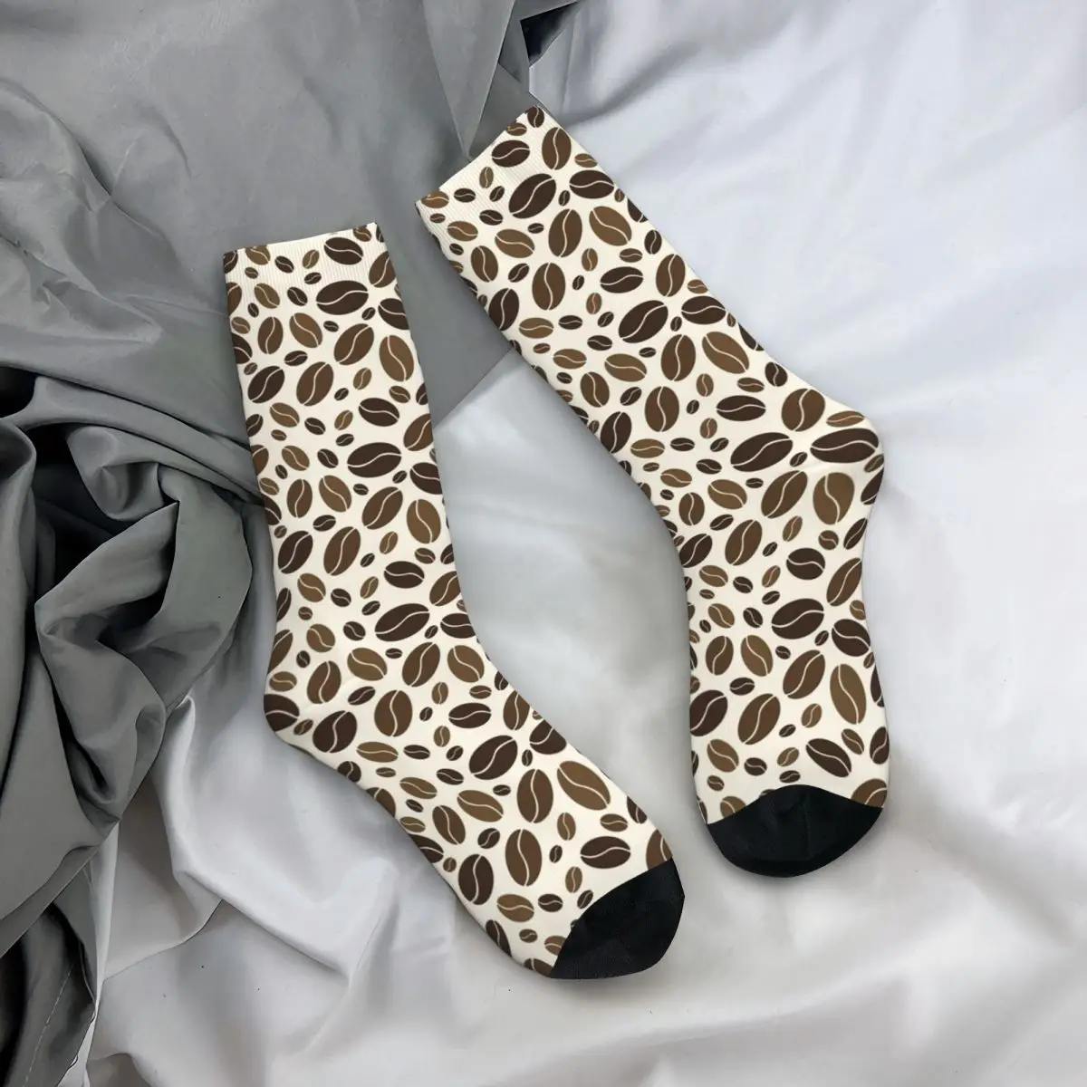 

All Seasons Crew Stockings Coffee Beans Themed Pattern Socks Harajuku Long Socks Accessories for Men Women Birthday Present