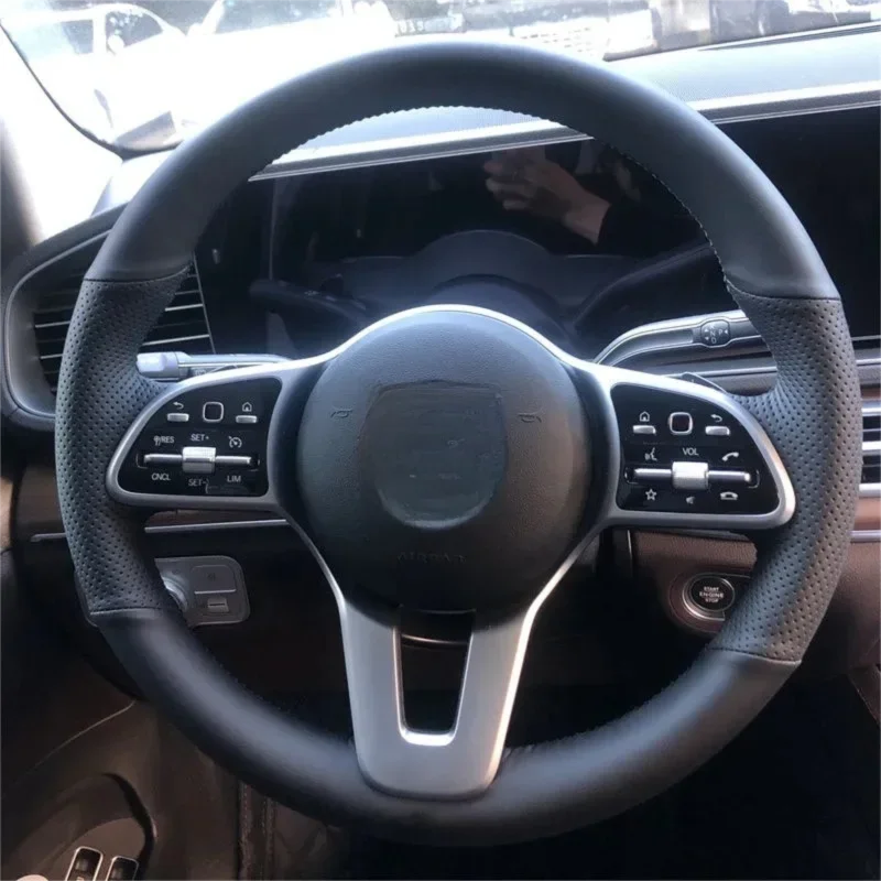 Suitable for Mercedes Benz C260L/E300L/GLB200/perforated leather steering wheel cover, hand sewn handle cover