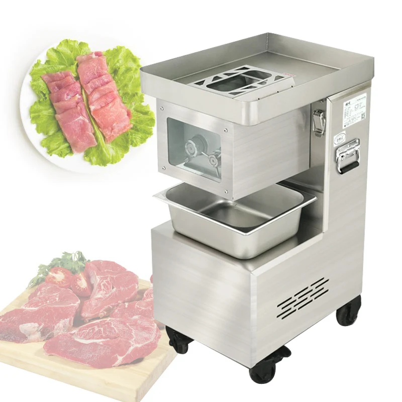 Electric Stainless Steel 2200W Vertical Commercial Fresh Meat Processing Machine For Canteen Restaurant Meat Slicer