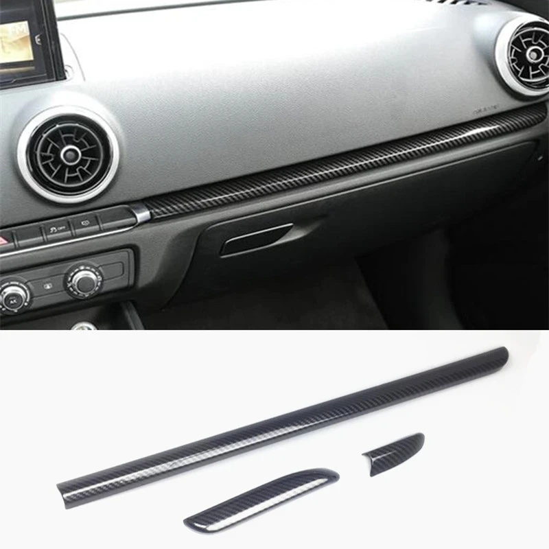 

Carbon Fiber Color Car Dashboard Trim Strips Sticker for Audi A3 8V 2012 2013 2014 2015 2016 2017 2018 2019 Interior Accessories