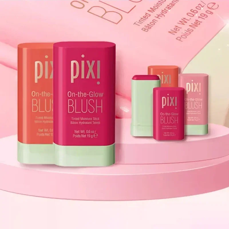 PIXI 3-in-1 Cheek Lip Tinted Moisture Blush Stick Silky Brighten Blush Cream Blusher เครื่องสําอางหลอด Matte Contour แต่งหน้า