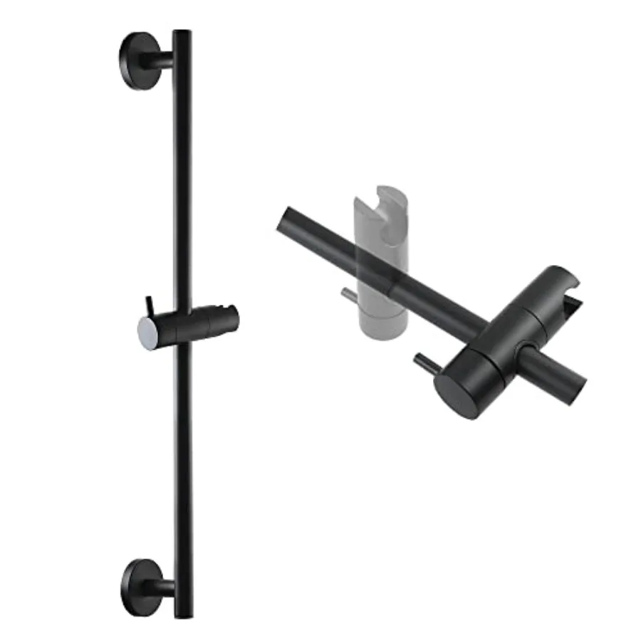 

Shower Slide Bar with Height/Angle Adjustable Handheld Shower Holder 26 Inch Shower Silde Bar No Drill Wall Mount Stainless Ste