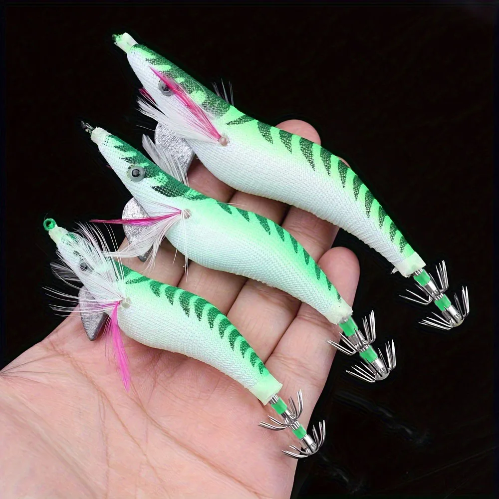 9 كجم 3 قطعة خطاف تهزهز الحبار المضيء بيونيك الروبيان السحر الجمبري المياه المالحة الطعم الثابت عيون ثلاثية الأبعاد ل الأخطبوط تهزهز الحبار #6