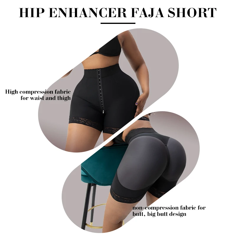 Butt Lifter Body Shaper High Compression Tummy Waits Control Shapewear Shorts Faja With Zipper Open Crotch