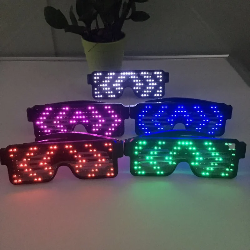 

Dance Flash Cheer Glasses Party Props LED Glasses LED Neon Light Luminous Glasses Birthday Party Sunglasses